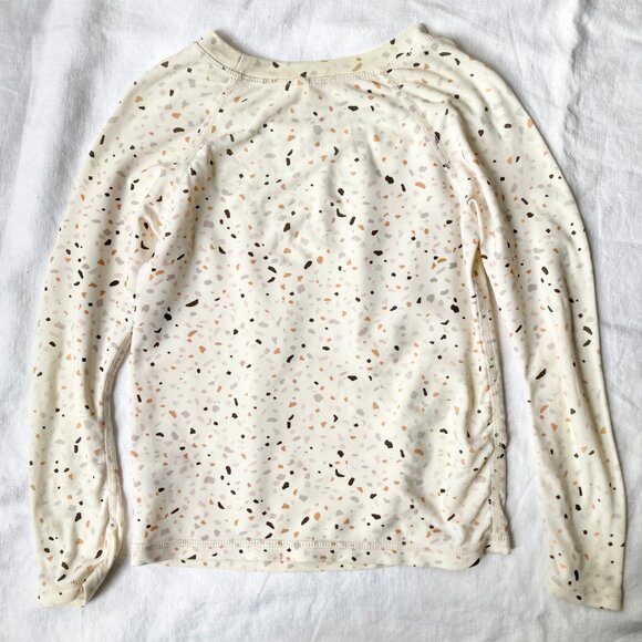 💙2/$25 Rylee & Cru 4-5 Years Kid Speckle Cream Long Sleeve Rashguard Top Summer - Picture 4 of 5